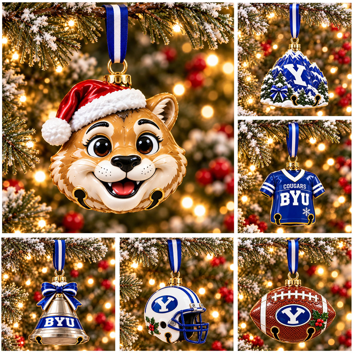 Premium BYU Christmas Bell Ornament PVNA