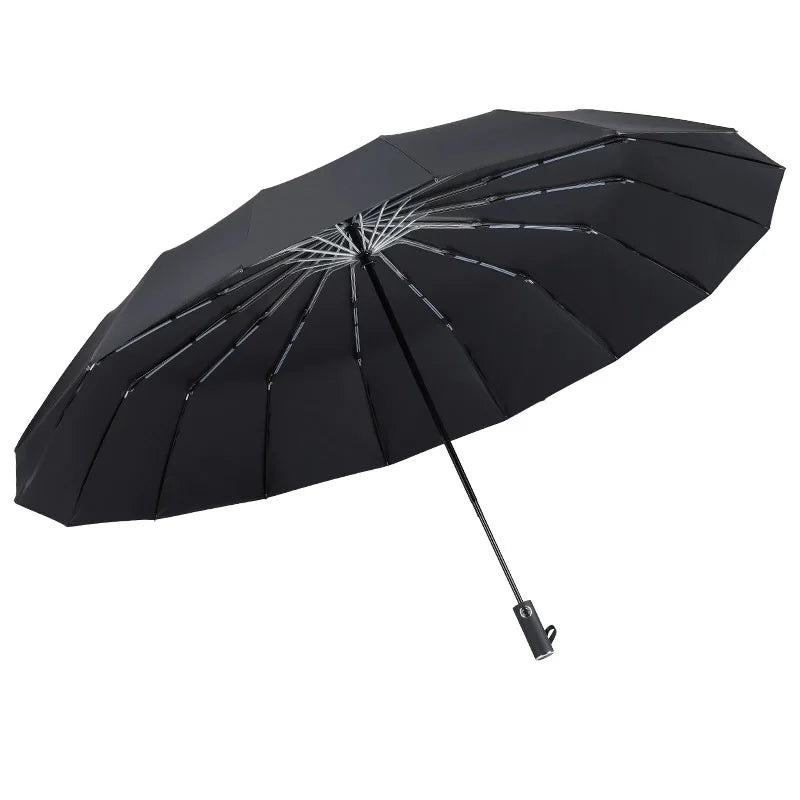 Super Large 140CM Automatic Folding Umbrella, Reinforce Windproof Strong Sun and Rain Umbrellas for Men and Women Parasol