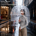 Long-Handled Helmet Umbrella Windproof Waterproof Transparent Fun Cap for Outdoor Weather